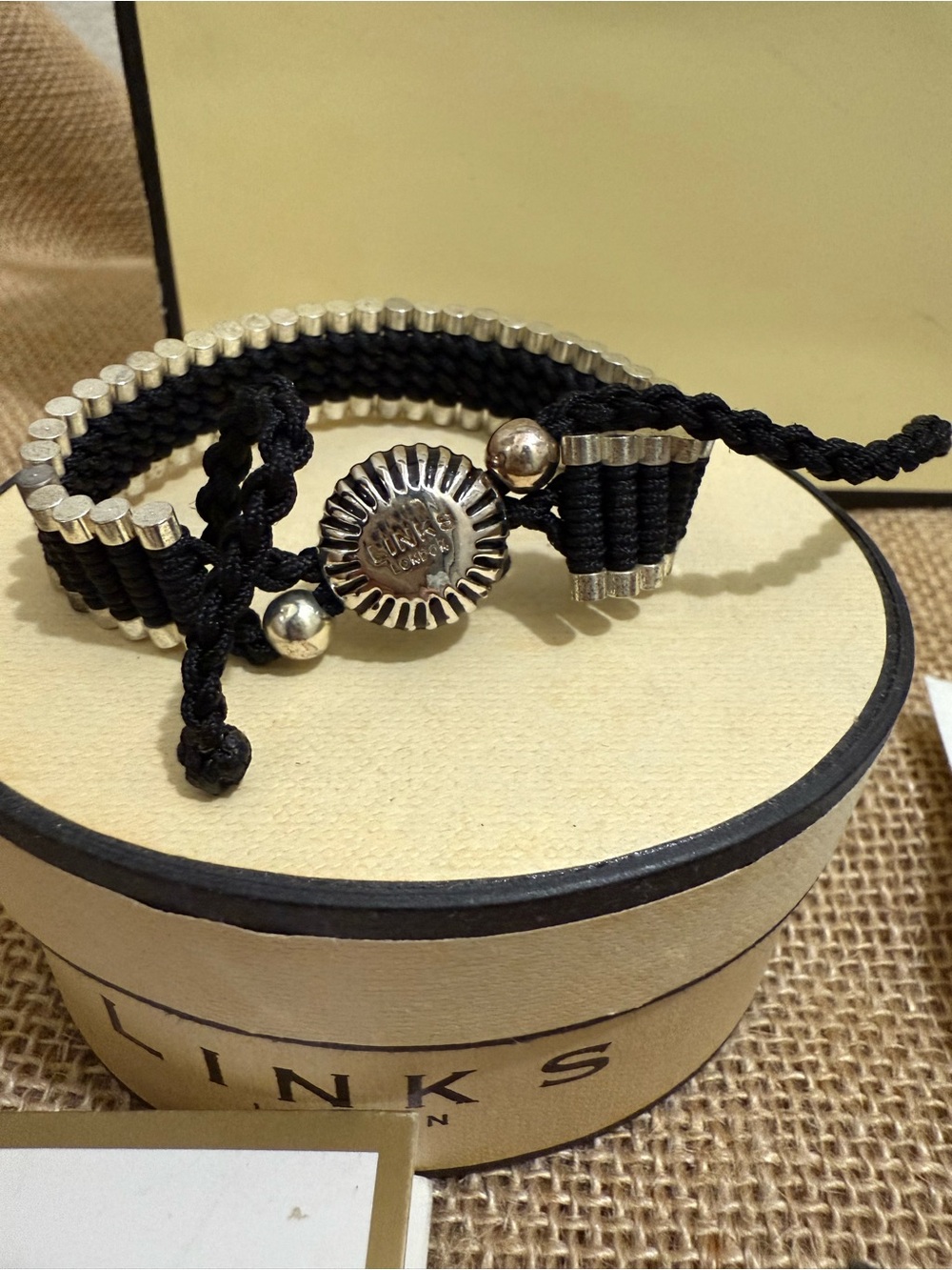 Links of London Black and .925 Silver Bracelet New in Box - Picture 2 of 4